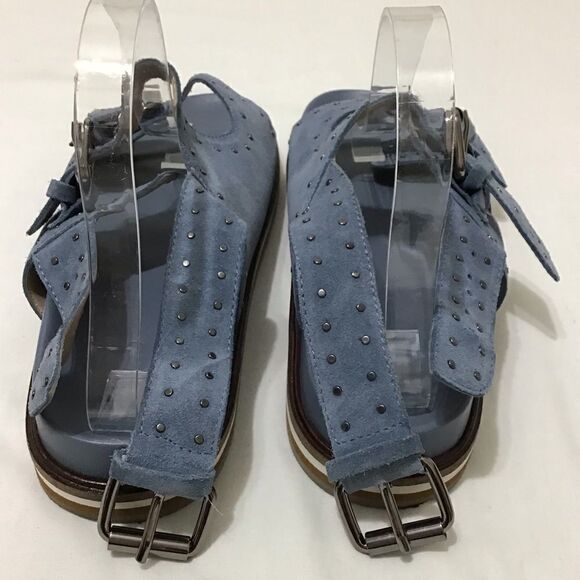 Anthropologie Pilcro Blue Suede Slingback Sandals Size 41 - Picture 3 of 9